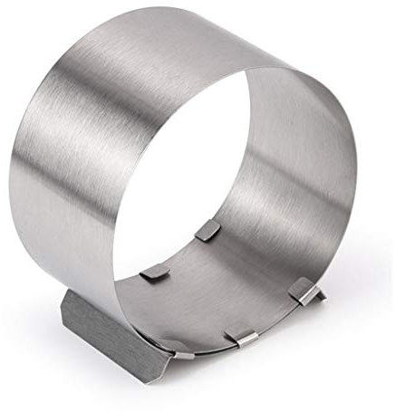 Cake Ring Ø6-10cm - Round Cake Ring, Adjustable Baking Ring Cake Shape high 5cm, Stainless Steel Baking Frame, for All Round Desserts - Silver