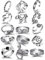 HSAJS 1Vintage Ringe Set Schmetterling Stern Herz Mond Schlange Muster Verstellbare Damenringe Silber Schmuck Knöchelringe Stapelringe Offene Ringe