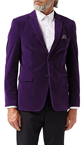 Xposed Gary- Purple Velvet Blazers for Men [BLZ-GARY-PURPLE-52UK]