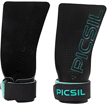 PICSIL Calleras Falcon para Cross Training y Gimnasia, Material de Fibra de Carbono, Uso con Magnesio, Agarre en Todas Superficies y Tipo de Barras, Moonless G+