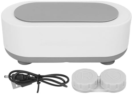 Mini Limpiador de Ultrasonido Recargable Limpiador de Joyas Máquina de Limpieza Profunda para Gafas Joyería Reloj Bandas (WHITE)