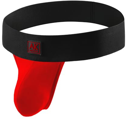 Mauro Kane String Homme Jockstrap Respirant Athlétique sous-vêtements Sportif Taille Basse Tanga Thong Underwear Rouge L