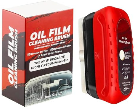 HONGECB Automotive Oil Film Cleaning Brush - Car Glass Oil Film Cleaner,120ml Oil Film Cleaner for Window Remove Dirt Improve Clarity and Visibility, Enhances Clarity and Visibility, for Car Windows