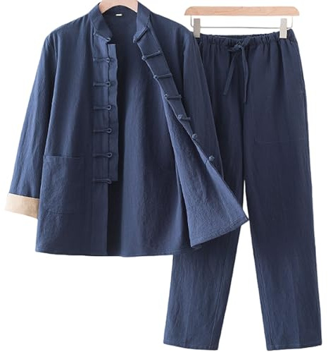 Chino Tang Trajes,Conjunto de Kung Fu para Hombre,Traje de Artes Marciales,Ropa Tradicional China,Meditación Tai Chi Uniforme,Transpirable,Delgado,Flexible,para competiciones