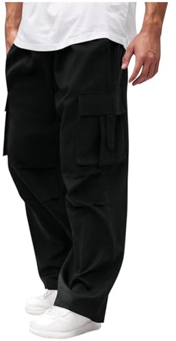 2025 Trousers Men's Baggy Cargo Pants Casual Parachute Cargo Pants Loose Fit Hip Hop Harem Pants with Pockets
