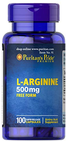 Puritan's Pride L-Arginine 500 mg, Heart Health Support, 100 Count