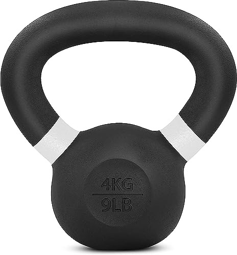Yes4All QZHJ Powder Coated Kettlebell Weight, 4 kg, White