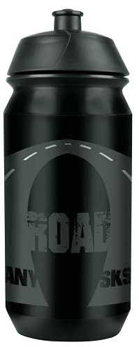 SKS GERMANY ROAD BOTTLE SMALL 500 ml Trinkflasche im coolen Road-Design (Fahrradzubehör für alle gängigen Flaschenhalter, auslaufsicheres Push-Pull Ventil, ergonomische Form, abnehmbarer Deckel)