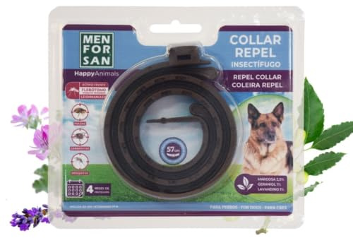 MENFORSAN Collar perros antiparasitario para perros con margosa, geraniol y lavandino, Cítrico, Marrón, 57 cm