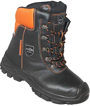 Lupriflex 3-616 Schnittschutzstiefel Klasse 1 UK P A E FO WRU schwarz Sicherheitsstiefel, Größe:38 EU