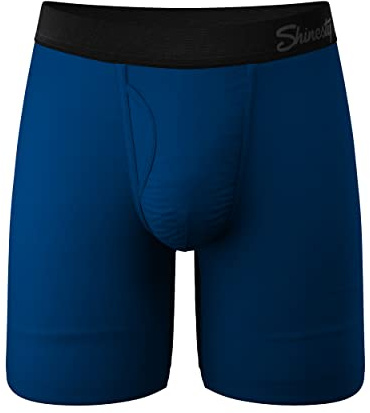 Shinesty Hammock Support Underwear for Men | Long Leg Boxer Briefs | US XL Navy Blue