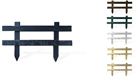 Floranica Liten trädgårdsstaket 1 st. 30 cm x 50 cm antracit – Mini stickstaket, dekorativt staket, friesiskt staket, spjälstaket, för nedstickning, trädgårdsstaket, rabattstaket, impregnerat furuträ