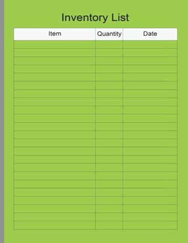Inventory List Book: Inventory Notebook, Stock Record Book, Reorder Quantity, Cost, Value, Large Page 100, Size 8.5X11 Inches