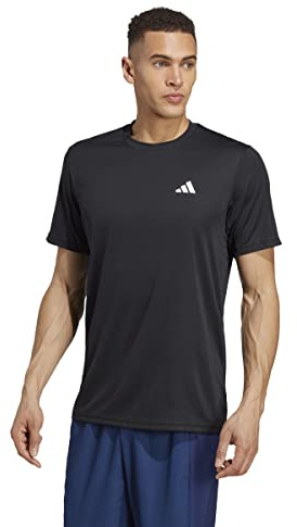 adidas Men's Train Essentials Training Tee, Black/White, XL Tall