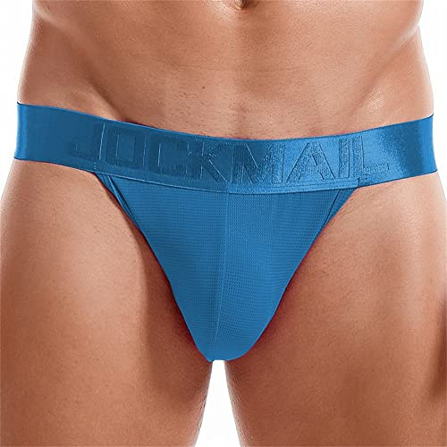 JOCKMAIL Slips Athlétiques pour Homme, sous-vêtements Jockstrap pour Homme, Soutien Masculin Indispensable (Bleu,M)