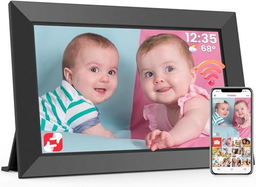 FRAMEO Cornice Digitale 10,1 Pollici WiFi, Memoria 32 GB, Schermo Touch IPS HD 1280x800, Rotazione Automatica, Supporto per Scheda Micro SD, Momentos di Condivisione Istantanea