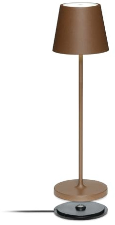 LA VILLE LUMIÈRE SuzieV Lampada LED da Tavolo Ricaricabile e Dimmerabile, Abat-Jour Wireless, Alluminio, Uso Interno/Esterno, 48h Autonomia, 3 Temperature di Luce, LVL (Mineral Corten)