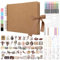 DazSpirit 80 Leere Seiten Fotoalbum zum Selbstgestalten, DIY Scrapbook Fotobuch zum Einkleben, mit 12 Marker & 7-Aufkleber, Gästebuch Ideal für Geburtstag Familie, Hochzeiten, Reisen, Khaki