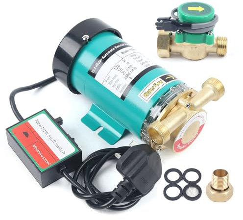 Charocean Shower Pump 230V Water Pressure Booster Pump 120W Inline Electric Water Pump - Hot & Cold Water - Automatic High Pressure (3/4 inch)