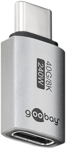 goobay USB-C adapter 240 W 40 Gbit förlängning rak USB4 (kontakt till honform)/USB 4.0 Adpter 8K@60 Hz, bakåtkompatibel USB 3.1, USB 2.0/7447