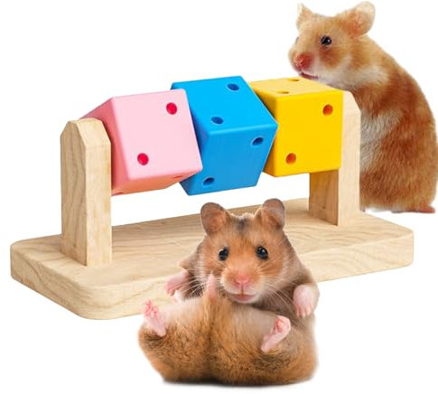 Blocs à mâcher pour hamster - Jouet à mâcher naturel en bois pour petits animaux - Blocs en bois sûrs et adaptés à la bouche - Accessoire à mâcher de qualité supérieure pour lapins, chinchillas