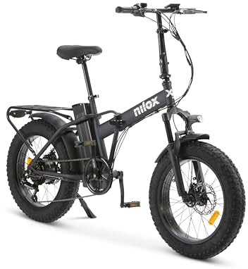 Nilox X8 PRO Bicicleta Eléctrica Plegable, Autonomía 70km y Velocidad 25 km/h, Motor Trasero 250 W y Batería Litio Extraíble 13 Ah, E-bike con Pantalla LCD 5 Niveles, Azul