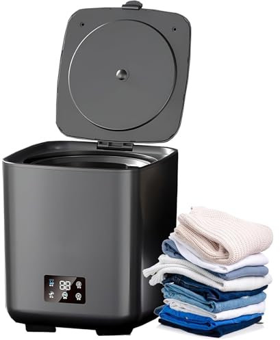 Mini à Laver 10l, Entièrement Automatique avec Séchoir à Spin, Opération Silencieuse, 4 Programmes, Pompe De Vidange Intégrée, pour Studio, Airbnb, Voyages d'affaires