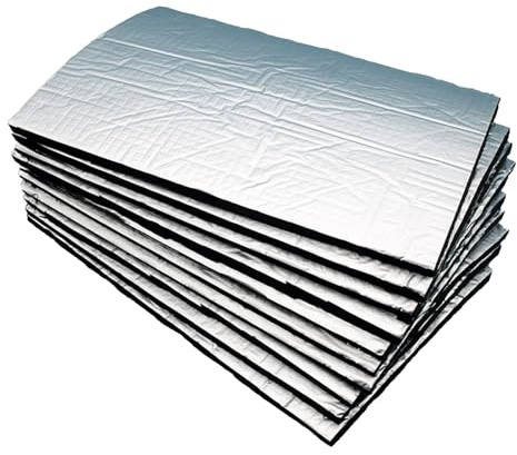 Tappetino di mortoraggio del suono 'auto-cuscinetti di isolamento audio autoadesivo da 10 pezzi, fogli di smorzamento delle vibrazioni a prova di calore | Barriera di rumore acustico automobilisti