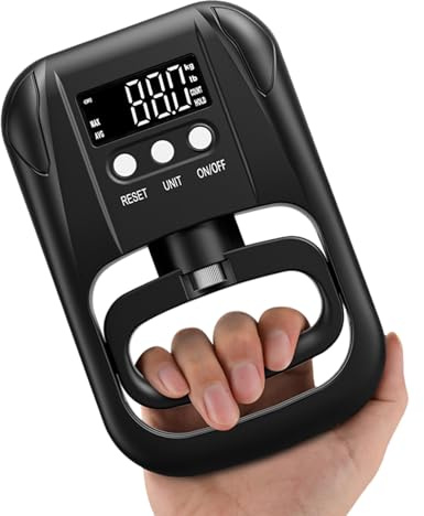 Dynamomètre Grip Meter - Gauge de résistance électronique, testeur de main numérique | 265 lb 120 kg Capacité Unité d'évaluation des performances physiques, outil d'exercice portable adultes étudiants