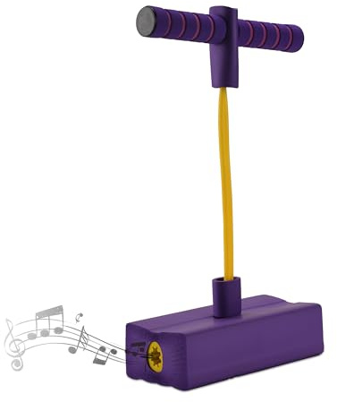 Relaxdays Pogo Jumper per Bambini, Fino a 80 kg, Giocattolo da Esterno, Bungee Hopper, con Squeaker, Schiuma, Viola