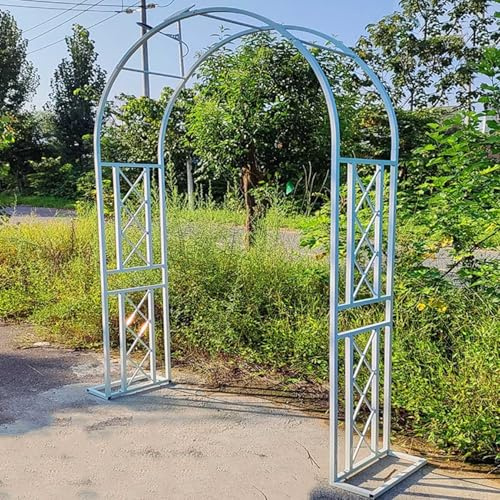 Arche de jardin en métal robuste de 230 cm de haut x 340 cm de large – Élégante tonnelle de rose blanche pour plantes grimpantes et décorations de mariage – Parfait pour les jardins extérieurs et les