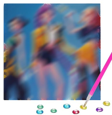 VONJUMA Diamond Painting Adult K-Pop Inspired Sticker Diamond Painting Set Art Kits Diamond Painting Pictures Crystal Rhinestone Craft Set Home Wall Decoration Gift 20 x 20 cm