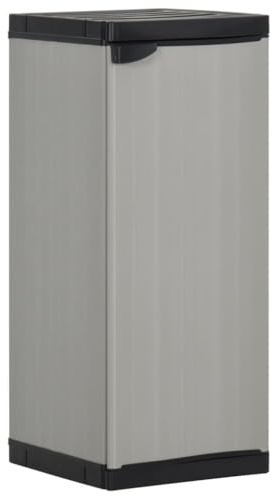 Sophrelle Armario de jardín con 1 Estante Gris y Negro 35x40x85 cm Gris,340982