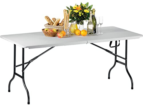 Saro Klapptisch – Kunststoff/Stahl – 183×76 cm – Klappbare Platte & Beine – Mit Griff – Für Indoor & Outdoor – Modell Party 182