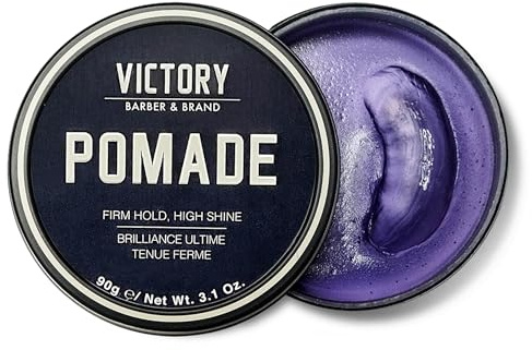 Victory Barber & Brand Pomade for Men, 3.1 Ounce, Water Based Pomade for Men, High Shine Hair Wax for Men, Strong Hold Pomade, Made in USA