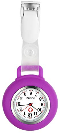 Avaner Krankenschwesteruhr für Damen Herren Analog Quarzwerk Schwesternuhr Pflegeruhr Ansteckuhr FOB mit Pin/Clip Arzt Doktor Taschenuhr aus Silikon