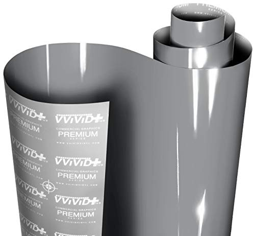VViViD+ Ultra Gloss Nardo Dark Grey Vinyl Car Wrap Premium Paint Replacement Film Roll with Nano Air Release Technology, Stretchable Protective Cap Liner, Self Adhesive (1ft x 5ft)