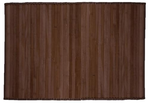 HERSIG - Alfombra de Bambú Natural Antideslizante para Interior 80x110 cm | Tipo Tatami Japonés Alargado; Estera de Madera Rectangular como Alfombra para Pie de Cama, Salón, Cocina o Dormitorio, Marrón