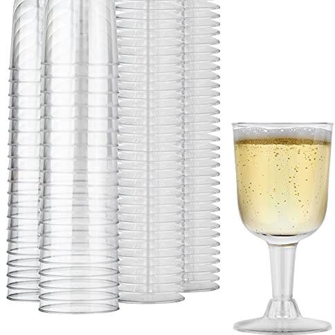 Stock Your Home 5 oz Clear Plastic Wine Glass (40 Pack) - BPA Free & Recyclable - Shatterproof Wine Goblet - Disposable & Reusable Cups for Champagne, Dessert, Food Samples, Catering, Weddings