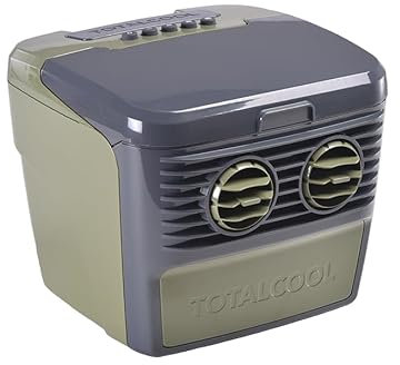 Totalcool 3000 Portable Air Cooler, Evaporative cooling system, light weight, low energy use, 12 volt and mains power, Camo [Energy Class A+], Green (TC3000)