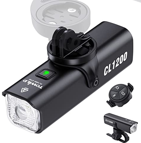 towild Bike Lights 1200 Lumen Front Bike Light 5000mAh Type-C Rechargeable Bicycle Headlight IPX6 Waterproof Under-mounted Smart Cycling Lights for Commute/Road Bike/MTB,Up to 10HR Runtime