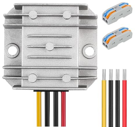 Voltage Regulator Reducer DC 8V ~ 40V to 12V 3A 36W Converter- DC 36V 24V 18V to 12V Step Down Up Converter Regulator Waterproof Module Transformer for Golf Cart Club Car