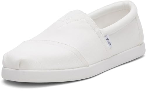 TOMS Mens Alp Fwd Loafer Flat, White Recycled Cotton Canvas, 10 UK