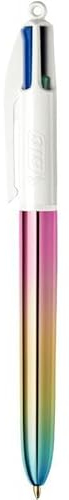 BIC – 1 bolígrafo de 4 colores clásicos – Decoración gradiente – punta media: 1 mm – 1 visual seleccionado aleatoriamente