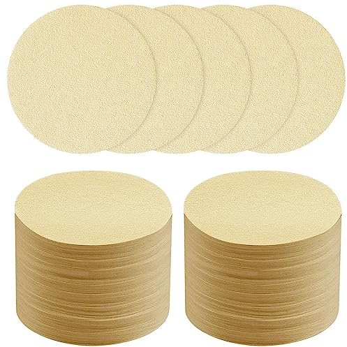 HOTUT Kaffefilter papper, 400 st x 51 mm runda kaffefilter papper, mikropappersfilter ersättning kompatibel, oblekt runt kaffe filterpapper för espressomaskin och kaffemaskin mockakanna- naturlig