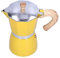Kaffeekanne, Moka-Kanne, 300 Ml Kaffeekanne, Aluminium-Moka-Herd-Kaffeemaschine, Klassische Italienische Kaffeemaschine, Moka-Kocher, Kaffeekessel Für Gasherd, Herd(Gelb)