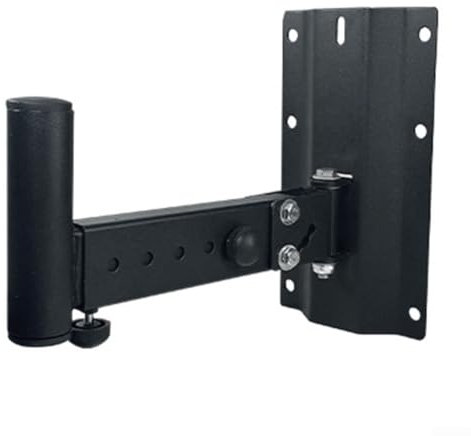 Staffa per altoparlante da parete, in acciaio inox, rotazione di 180°, portata massima 50 kg, lunghezza regolabile 32-42 cm, colore nero
