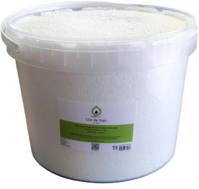 PURENAIL Cire de soja Blanc en Flocons| Naturel |écologique | Seau refermable de 4 kg | Cire Premium | Fabrication Bougies | cosmétiques