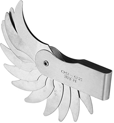 Medidor de Filete de Radio, Herramienta de Medición de Acero Inoxidable para Maquinistas y Trabajadores (R25-50MM)