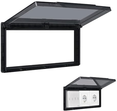 Srvauyea Cache Interrupteur Mural, Type 86 Réversible Cache Interrupteur Prise Étanche avce 3 Cellules, Ultra-Mince Étanche Autocollant Cache Prise pour Salle de Bain, Chambres, Cuisine, Extérieur